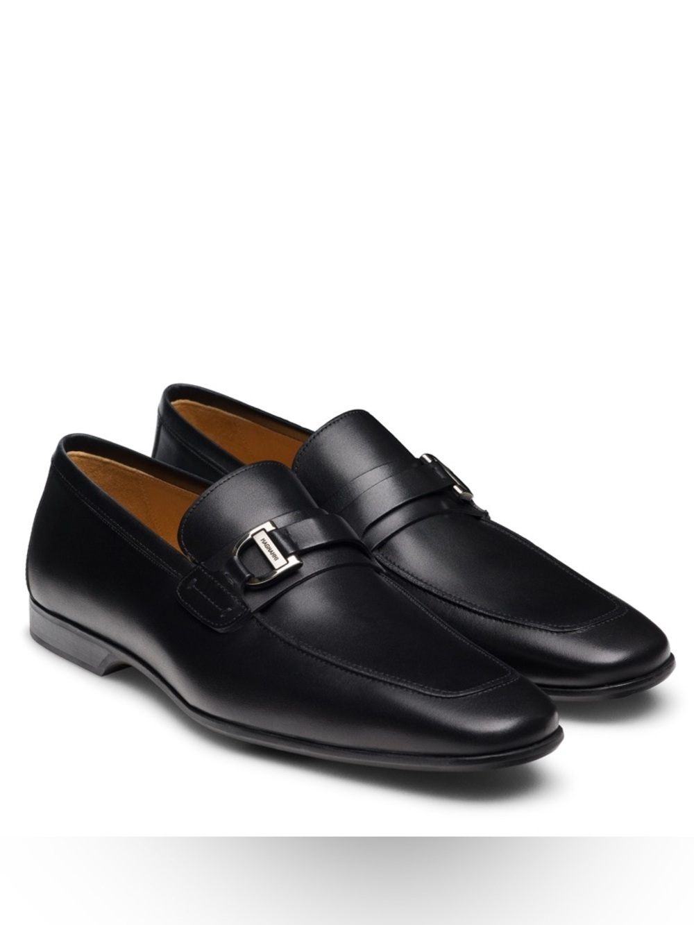 Magnanni RASO II Mens Black Leather Strap Bit Loafers Sz 9